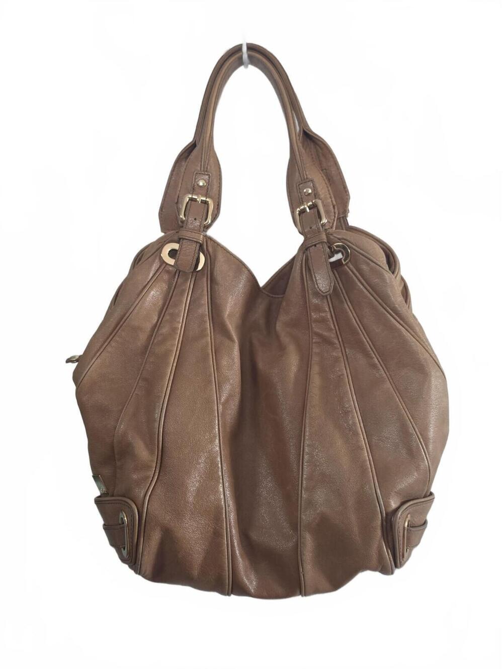 Kooba Leather Large Shoulder Bag Color Camel
